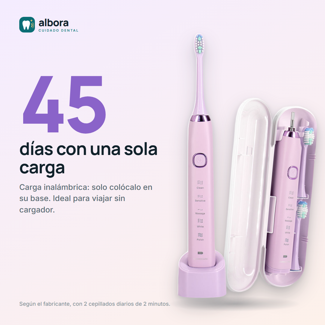 Cepillo S100 morado: hasta 45 días con una sola carga